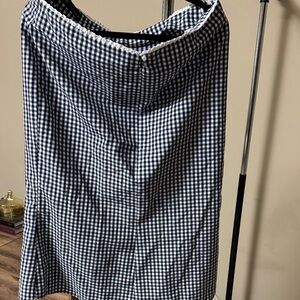 Zara Black and White Checkered Pencil Skirt